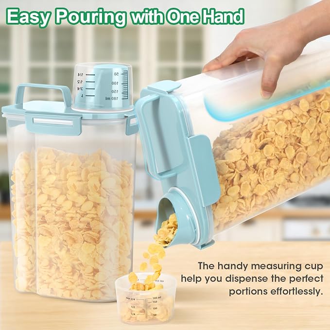 TBMax 2 Pack Airtight Rice Container 5 Lbs +10 Lbs, Cereal Container Oatmeal - Image 3