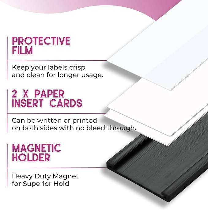 Availey 60 Pack Magnetic 'C' Channel Label Holders - Image 3