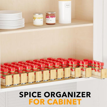 SpaceAid Bamboo Pull Out Spice Rack Organizer - Image 6