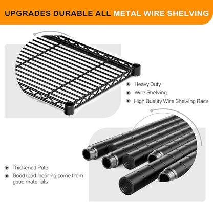 Black 5-Tier Double Row Adjustable Display Rack – Heavy Duty Iron Shelving Unit - Image 5