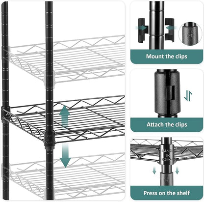 Homdox 6-Tier Storage Shelf Wire Shelving Unit Free Standing Rack Organization - Image 8