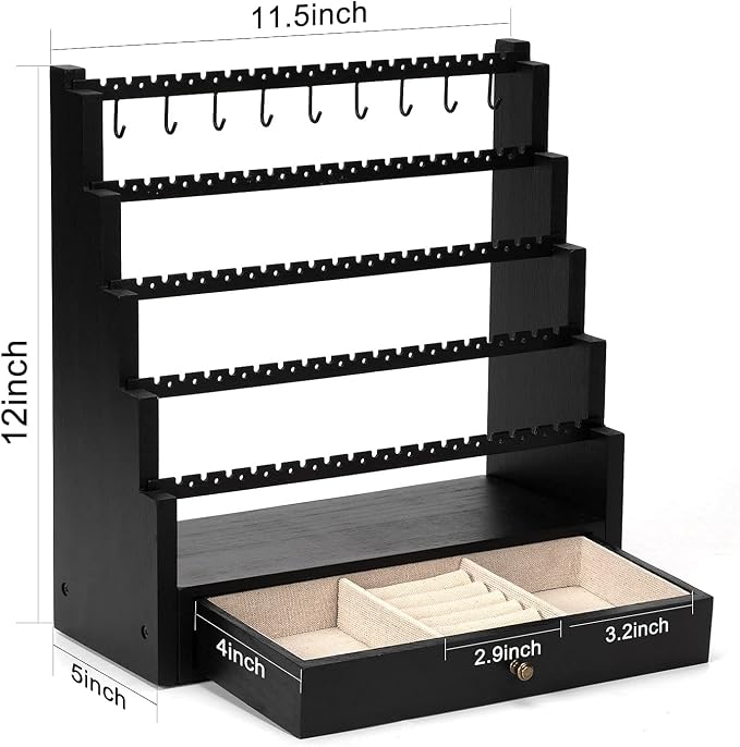 Pinzoveco Earring Organizer, 5 Layer Earring Holder Organizer - Image 6