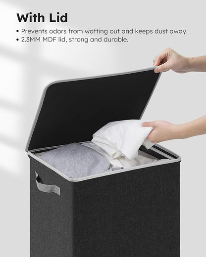 SOLEDI Laundry Hamper with Lid 90L Large & Tall Collapsible Laundry Basket - Image 5