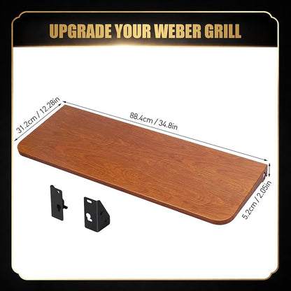 QuliMetal Foldable Front Shelf for Weber Searwood XL 600/Smoque XL, 34.80" - Image 2