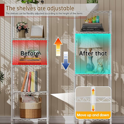 Small 5 tire Shelves Storage Wire Shelving Unit Metal Shelf Adjustable - Image 6