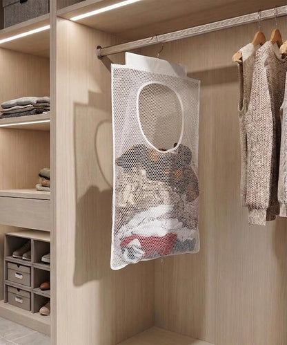 ALYER Breathable Mesh Laundry Hamper, Foldable Hanging Closet Storage Basket - Image 6