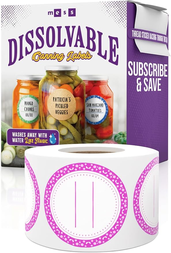 Canning Labels Dissolvable Stickers by MESS