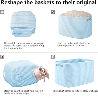 OIAHOMY 4 Pack Storage Baskets for Organizing, Cube Storage Bins for Shelves - Image 7