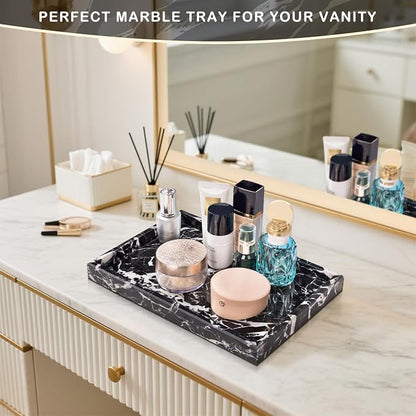 Marble Bathroom Tray for Countertop & Home Decor, Natural Decorative Marble - Image 6