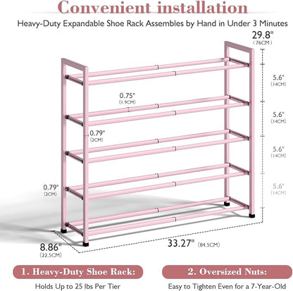 Bumusty 5-Tier Expandable Shoe Rack - Image 3