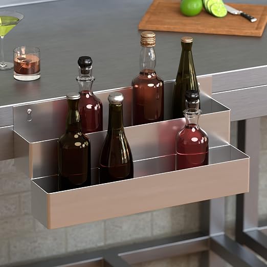 Stainless Steel Double Tier Speed Rail, Liquor Rack, Speed Rack, Bottle Holder - Image 3