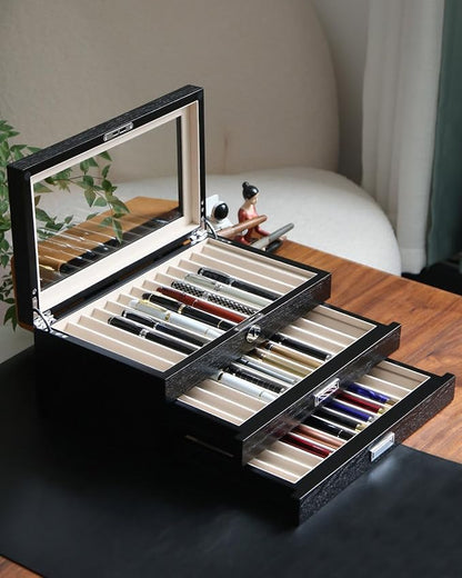 wood pen display case 36 slot Fountain pen Box storage Organizer - Image 7