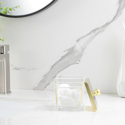 Clear Transparent Hotel Style Apothecary Tempered Glass Canister Jar W/ Gold - Image 9