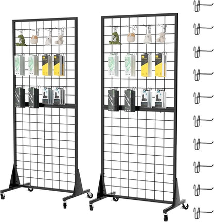 2-Pack 2'x5.5' Ft Gridwall Panel Display Stands 2'x5.5' Ft, Heavy Duty Floor by DEYEGELEA