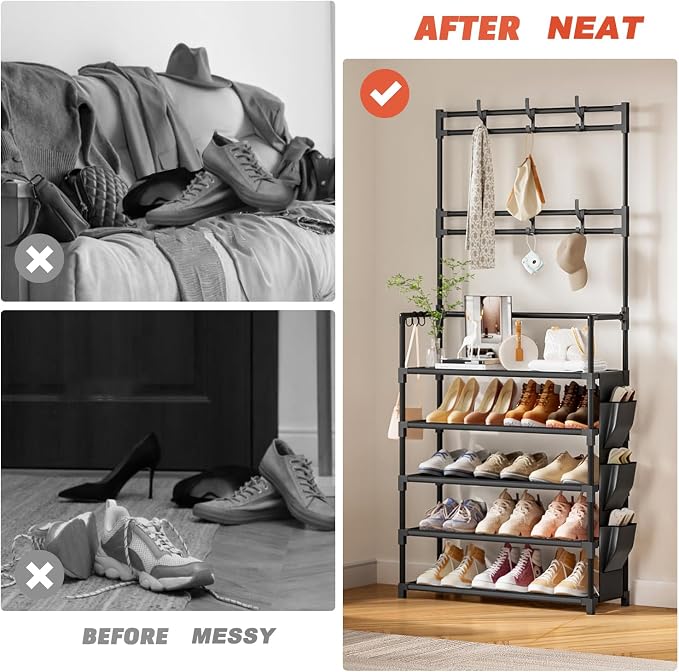 Shoe Rack 5 Tier Shoe Organizer Storage 15-20 Pairs - Image 8
