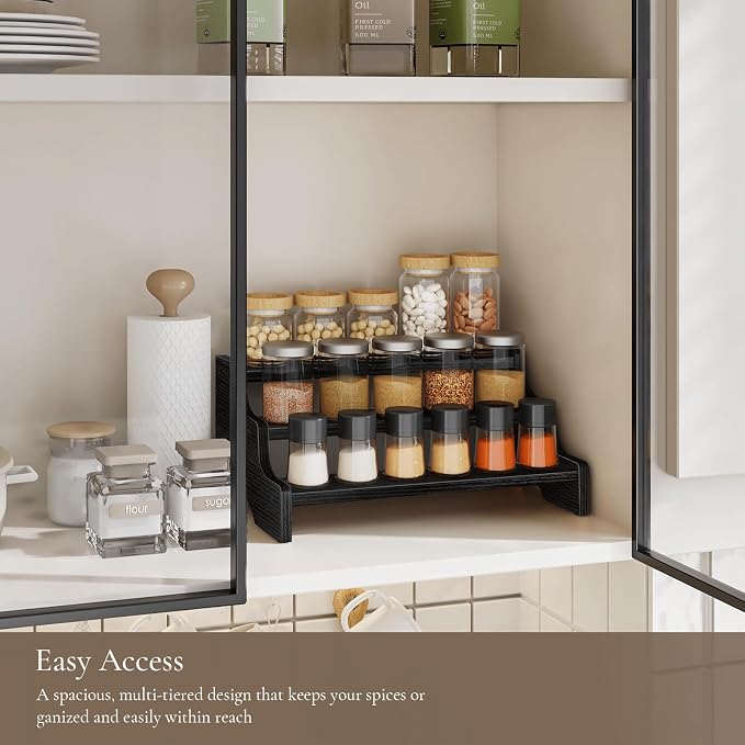 Wood Cologne Organizer for Men, 3 Tier Display Riser Stand - Image 3