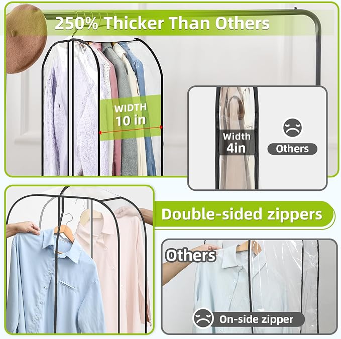 LANDNEOO 6 Pack Clear Garment Bags - Image 3