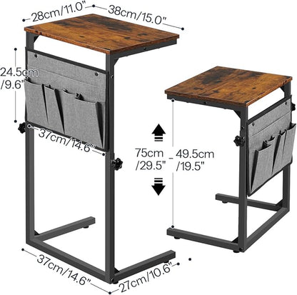 HOOBRO C Shaped End Table, 29.5’’ Adjustable Height Side Table - Image 3