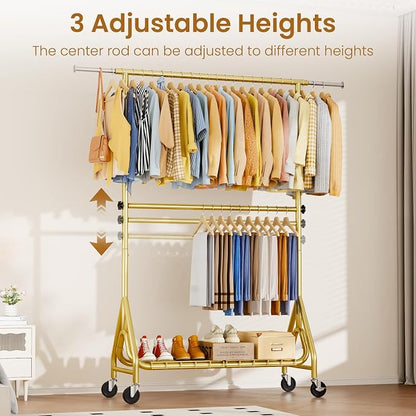 Double Rods Clothing Rack, Heavy Duty Clothes Rack - Image 2