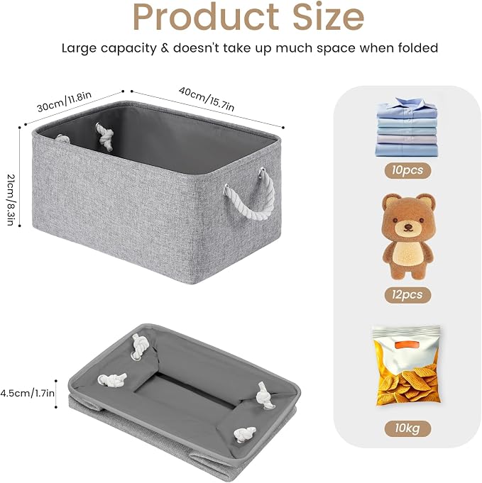15.7x11.8x8.26 Inch Fabric Large Storage Bins - Image 5