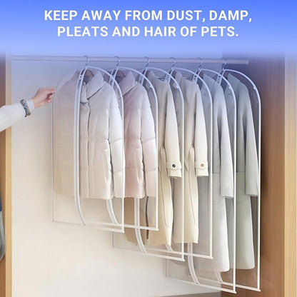 Garment Bags for Hanging Clothes 24'' x 60'' Coat Covers for Closet Foldable - Image 6