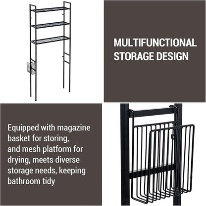 MyGift 3 Tier Over The Toilet Storage, Freestanding Bathroom Organizer Shelf - Image 3