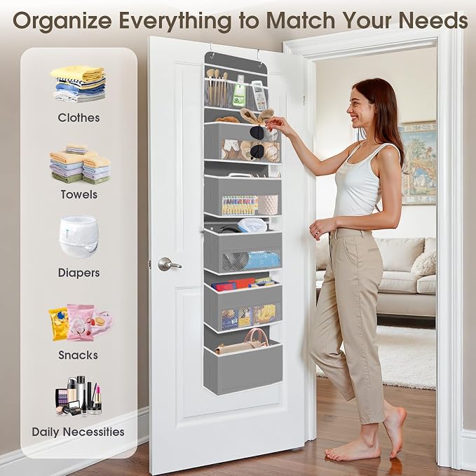 6-Tier Over The Door Organizer, Hanging Storage Organizer - Image 6