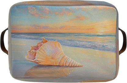 Golden Beach with Conch Shell Storage Bins Box Foldable Shelf Basket - Image 8