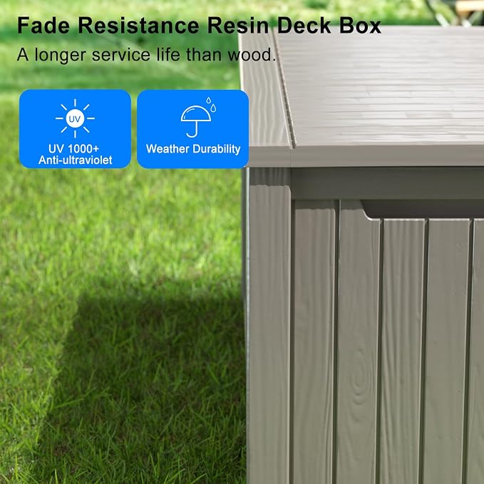 150 Gallon Deck Box, Resin Outdoor Storage Box - Image 6