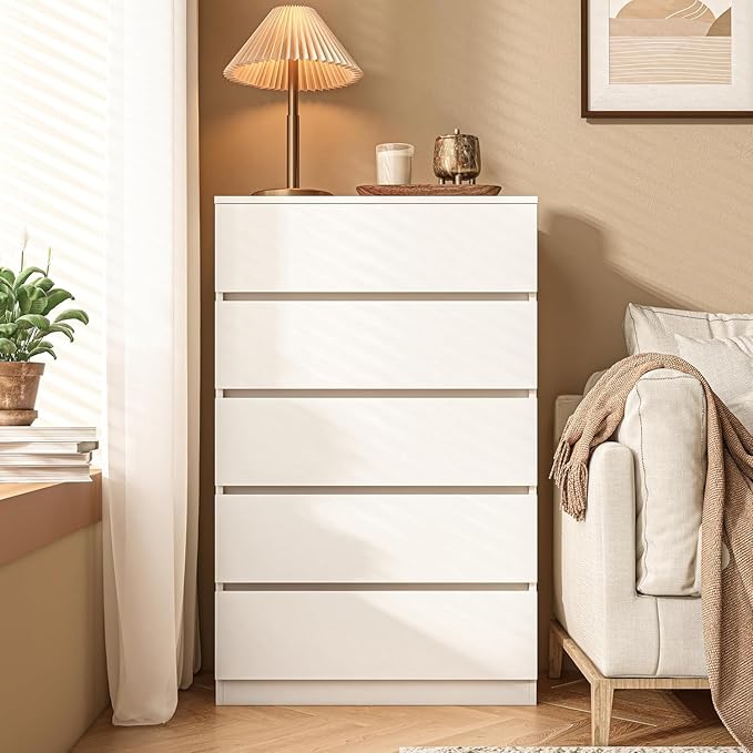 furtble 5 Drawer Dresser, Modern 43.6" Tall Dressers Chests of Drawers Clothing - Image 2