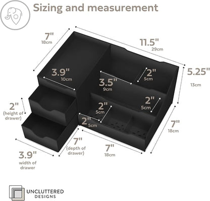 Uncluttered Designs Large Black Vanity Organizer - Image 2