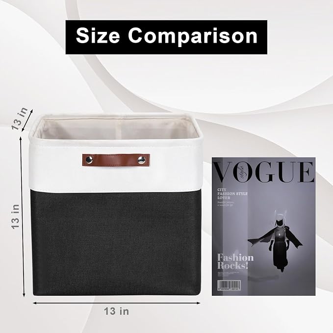 13x13 Cube Storage Bins, Collapsible Fabric Storage Box, 4 Pack Closet Baskets - Image 3