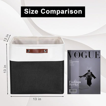 13x13 Cube Storage Bins, Collapsible Fabric Storage Box, 4 Pack Closet Baskets - Image 3