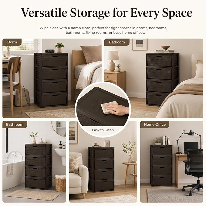 4-Drawer Plastic Storage Tower - Image 7