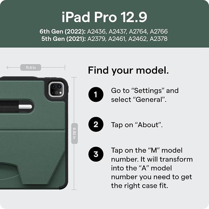 ZUGU Case for iPad Pro 12.9 Case 5th / 6th Generation Stand 2021/2022, Slim - Image 2