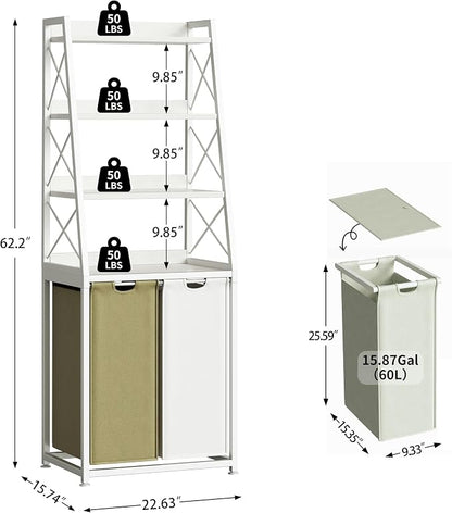 Herture Laundry Basket, 2 Section Laundry Hamper - Image 3