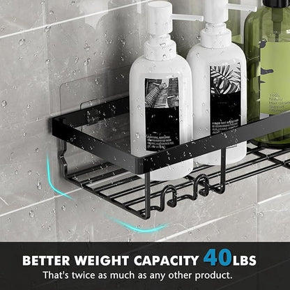 Moforoco Adhesive Shower Caddy Organizer Shelves Rack - Image 4