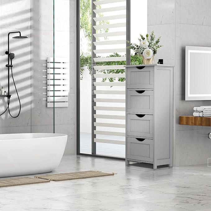 Bonnlo Skinny Bathroom Floor Storage Cabinet, 12 Inch Wide Deep Small Storage - Image 2