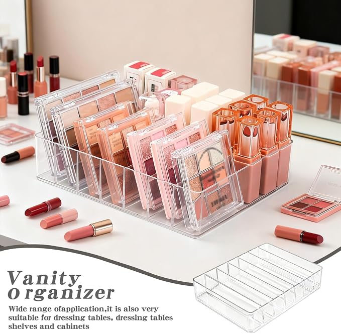 Makeup Organizer for Eyeshadow Palette and Lipstick Organizer, 7 Section - Image 3