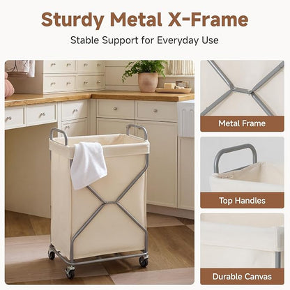 StorageWorks Laundry Basket, Rolling Hamper - Image 6