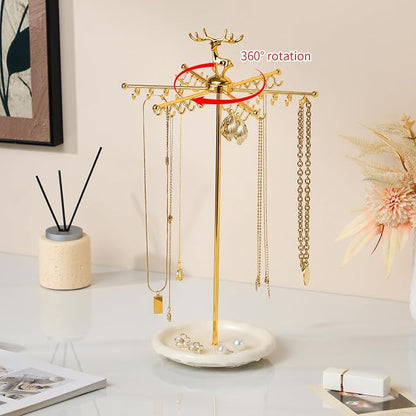 Necklace Holder Jewelry Stand, Rotating Necklace Holder Organizer - Image 8