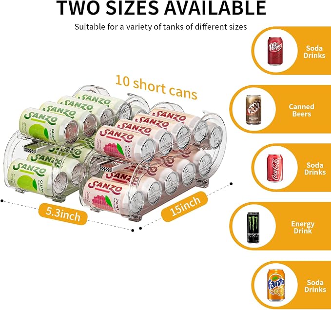 Drink Organizer for Fridge, Soda Can Organizer Dispenser for Refrigerator - Image 2