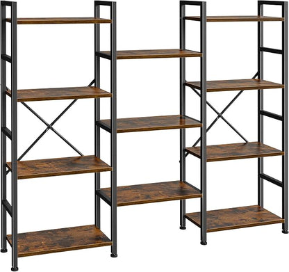 SUPERJARE Triple Bookshelf, Bookcase by SUPERJARE