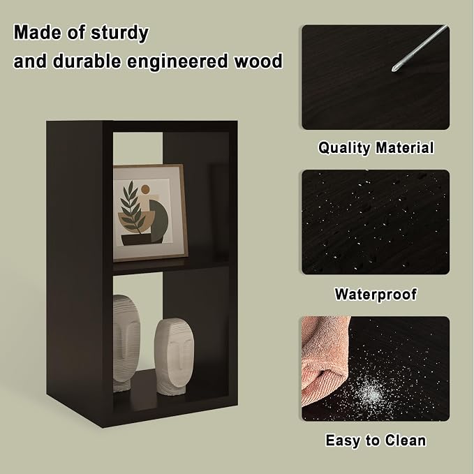 CTESNE【2026 Wooden Thick Frame】 2 Cube Storage Organizer Shelf - Image 6