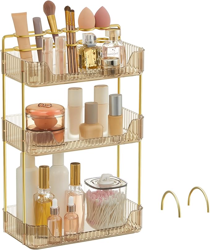 SONGMICS Makeup Organizer, 3-Tier Skincare Organizer Countertop, Customizable by Unknown