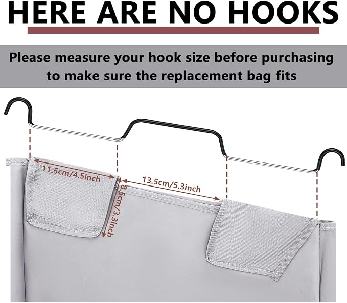 Windyun 3 Pcs Hypotenuse Laundry Sorter Replacement Bags Hamper Cart Removable - Image 3