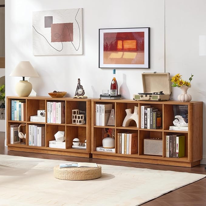 8 Cube Storage Book Shelf, Floor Standing Wooden Cubby Bookcase - Image 4