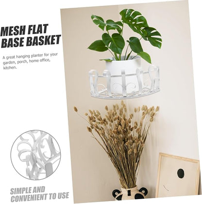 1pc Wall Mounted Flower Shelf Iron Art Hanging Planter Semicircle Flower Pot - Image 7