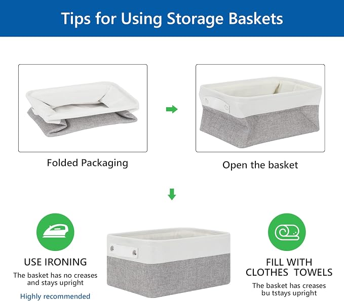 Bidtakay Small Storage Baskets for Organizing Fabric Storage Bins for Baby - Image 7