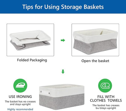 Bidtakay Small Storage Baskets for Organizing Fabric Storage Bins for Baby - Image 7